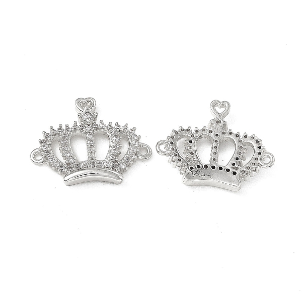 

PandaHall Brass Micro Pave Clear Cubic Zirconia Connetor Charms, Crown Links with Heart, Platinum, 16x19x2.5mm, Hole: 1.2mm Brass+Cubic...