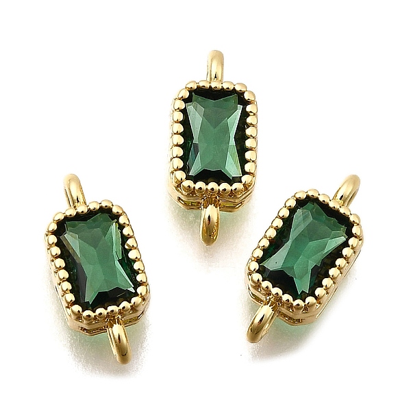 Connecteurs de liens de zircone cubique en laiton plaqué or véritable 18k