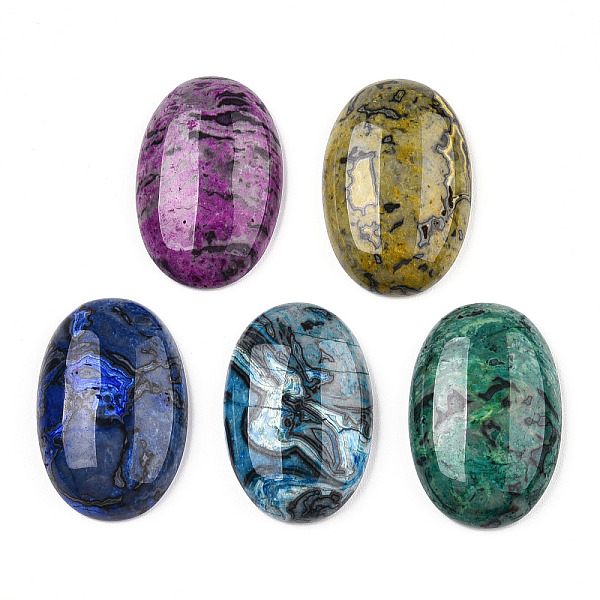 

PandaHall Natural Ripple Jasper Cabochons, Oval, Dyed, 30x20x7mm Ripple Jasper Oval
