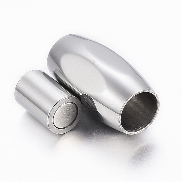Smooth 304 Stainless Steel Magnetic Clasps With Glue-in Ends