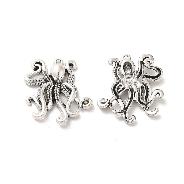 

PandaHall Tibetan Style Alloy Pendants, Squid Charm, Antique Silver, 34x32x5mm, Hole: 1.8mm, about 98pcs/500g Alloy Squid
