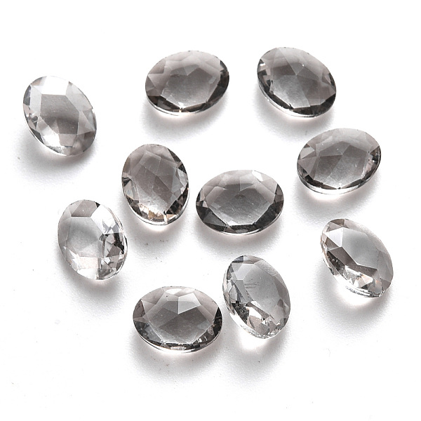 Oval Transparent Glass Cabochons