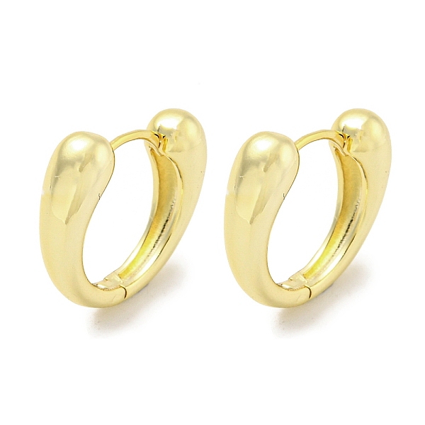 

PandaHall Brass Hoop Earrings, Real 18K Gold Plated, 15.5x4.5mm Brass Oval