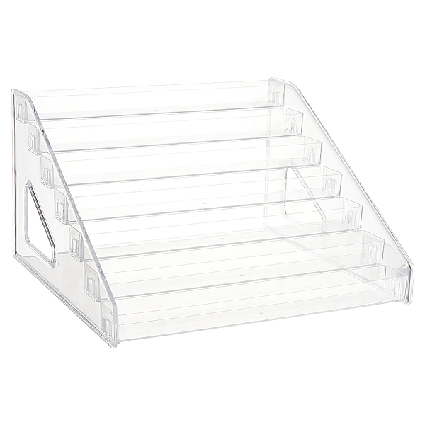 

PandaHall 7 Layers Plastic Makeup Pressed Powder Tools Organizer Nail Polish Holder, Cosmetic Display Rack for Eyeshadow, Essential oils..., Clear