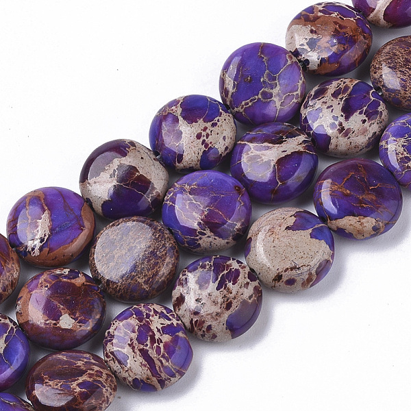 Brins de perles de jaspe impérial naturel