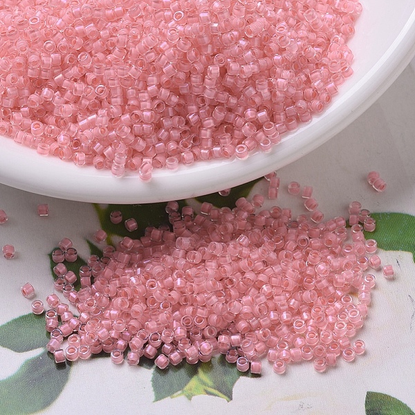 

PandaHall MIYUKI Delica Beads, Cylinder, Japanese Seed Beads, 11/0, (DB0070) Rose Pink Lined, 1.3x1.6mm, Hole: 0.8mm, about 10000pcs/bag...