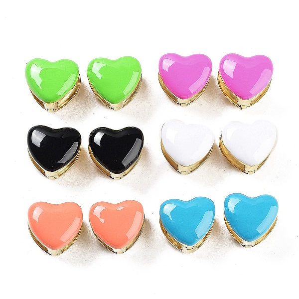 

PandaHall Golden 304 Stainless Steel Enamel Hoop Earrings, Heart, Mixed Color, 13.5x15mm 304 Stainless Steel Heart Multicolor