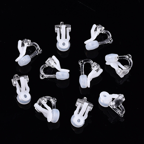 

PandaHall Plastic Clip-on Earring Findings, with Comfort Plastic Earring Pads, Clear, 17.5x9mm, Hole: 1mm Plastic Clear
