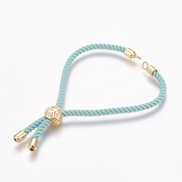 

PandaHall Nylon Cord Bracelet Making, Slider Bracelets, with Brass Findings, Long-Lasting Plated, Cadmium Free & Nickel Free & Lead Free..., Cyan