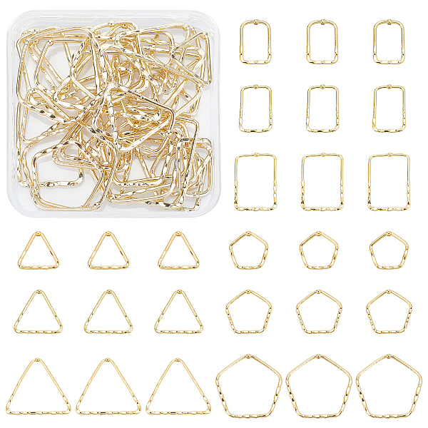 

PandaHall 36pcs 9 Shapes Frame Pendants, Golden Hollow Frame Charm Jewellery Connector Beading Frames Links for Jewellery Making DIY...