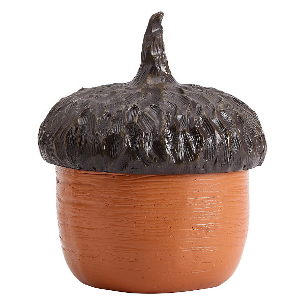 

PandaHall Resin Acorn Shape Storage Jar Sculpture, for Home Garden Ornament, Saddle Brown, 99.5x120mm Resin Acorn