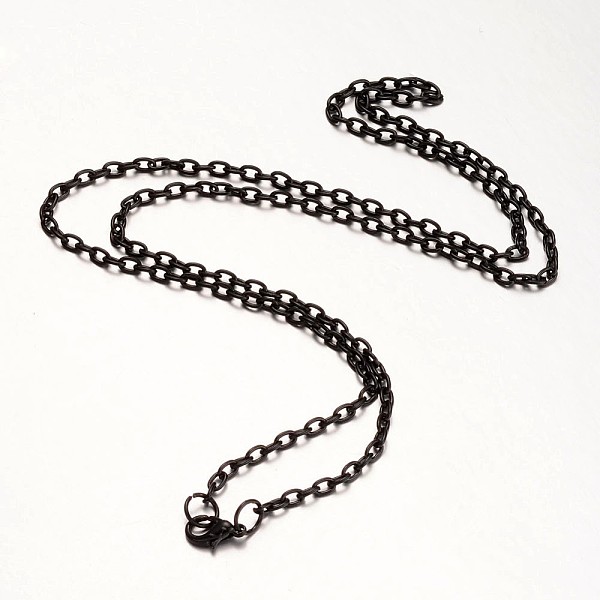 

PandaHall Iron Necklace Making, Cable Chain, with Alloy Lobster Clasp, Gunmetal, 24.41 inch Iron