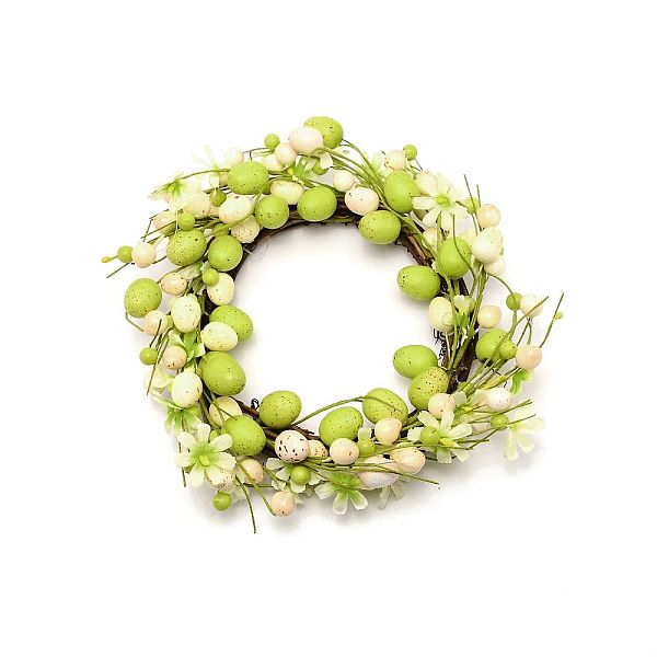 

PandaHall SUPERDANT 11.81" Easter Wreath with Green Egg Flower Blooms Berry Clusters and Mixed Twigs Spring Wreath for Front Door for Easter...