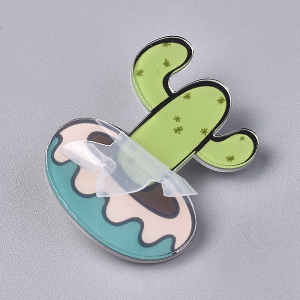 

PandaHall Acrylic Badges Brooch Pins, Cute Lapel Pin, for Clothing Bags Jackets Accessory DIY Crafts, Cactus, Green, 40x33x8mm, Pin: 0.8mm...