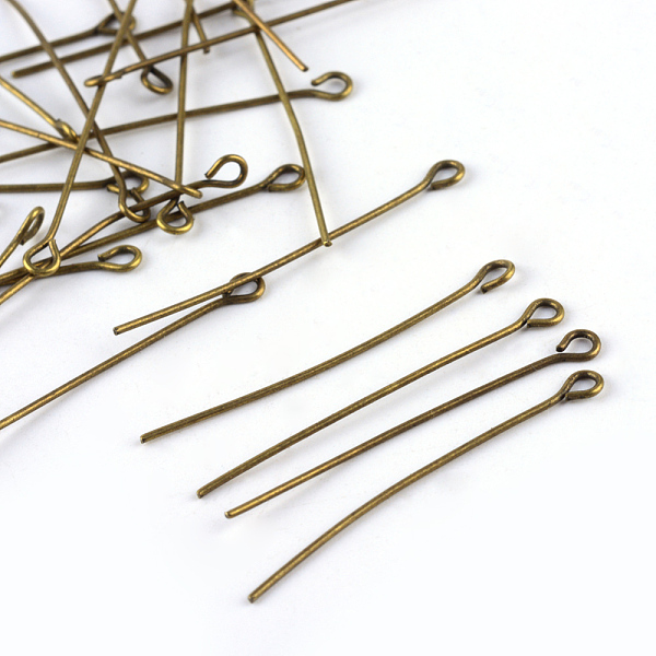 

PandaHall Iron Eye Pin, Nickel Free, Antique Bronze, 42x0.6mm, Hole: 2mm, about 5196pcs/928g Iron