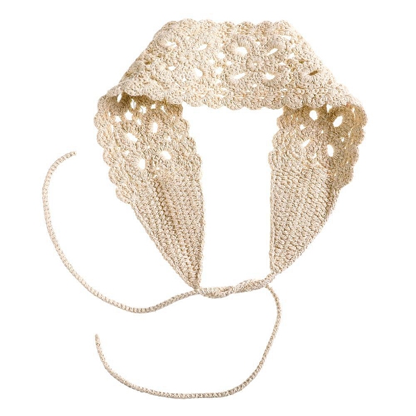 

PandaHall Solid Color Flower Crochet Wool Elastic Headbands, Wide Hair Accessories for Girls, Antique White, 900x63mm Wool