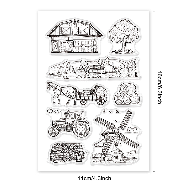 

PandaHall PVC Plastic Stamps, for DIY Scrapbooking, Photo Album Decorative, Cards Making, Stamp Sheets, Building Pattern, 16x11x0.3cm...