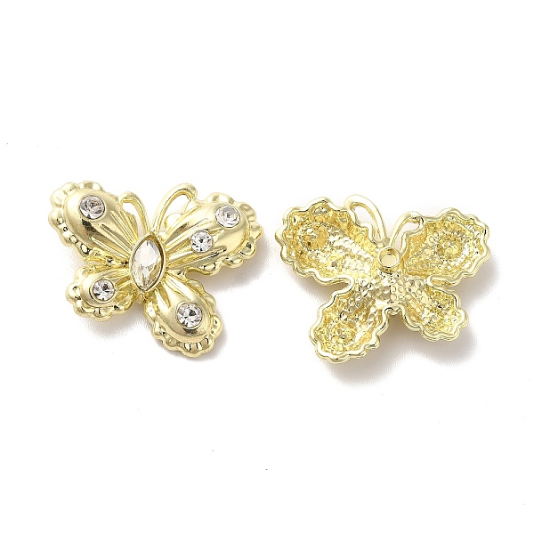 

PandaHall Alloy Pendant, with Glass, Light Gold, Lead Free & Cadmium Free, Butterfly Charm, Clear, 19x24x6.5mm, Hole: 1.8mm Alloy+Glass...