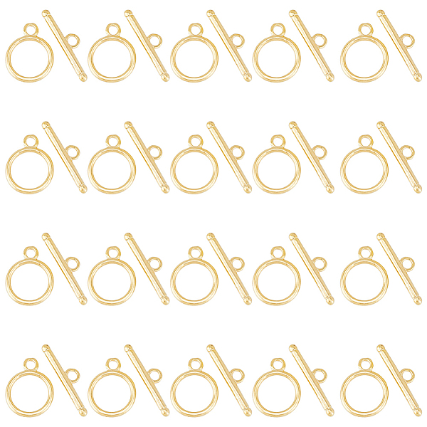 

PandaHall DICOSMETIC 20 Sets Eco-friendly Brass Toggle Clasps, Cadmium Free & Lead Free, Long-Lasting Plated, Ring, Real 24K Gold Plated...