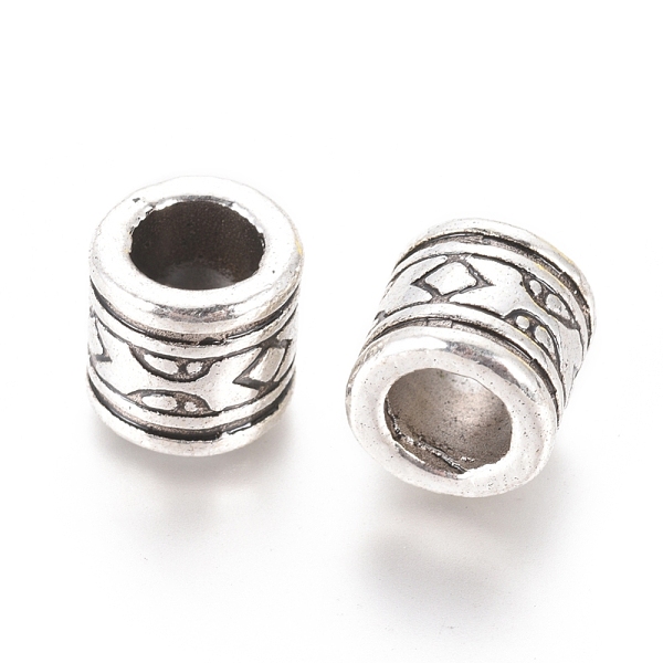 

PandaHall Tibetan Style Alloy Beads, Large Hole Beads, Column, Antique Silver, 10.5x10mm, Hole: 6.5mm Alloy Column