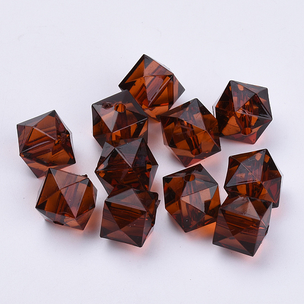 

PandaHall Transparent Acrylic Beads, Faceted, Cube, Coconut Brown, 6x6x4mm, Hole: 1.1mm, about 420pcs/50g Acrylic Cube Brown