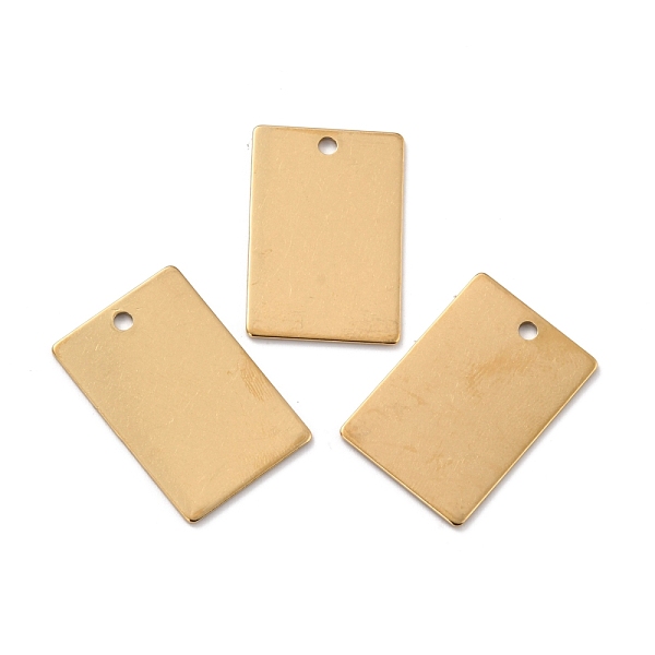 

PandaHall Ion Plating(IP) 201 Stainless Steel Pendant, Rectangle, Real 18K Gold Plated, 30x20x1mm, Hole: 2.6mm 201 Stainless Steel Rectangle