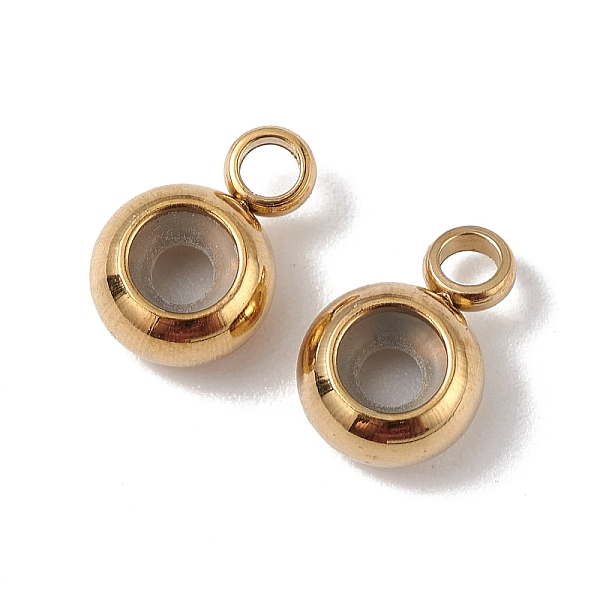 

PandaHall Ion Plating(IP) 202 Stainless Steel Tube Bails, Loop Bails, with Rubber Inside, Rondelle, Bail Beads, Slider Stopper Beads, with...