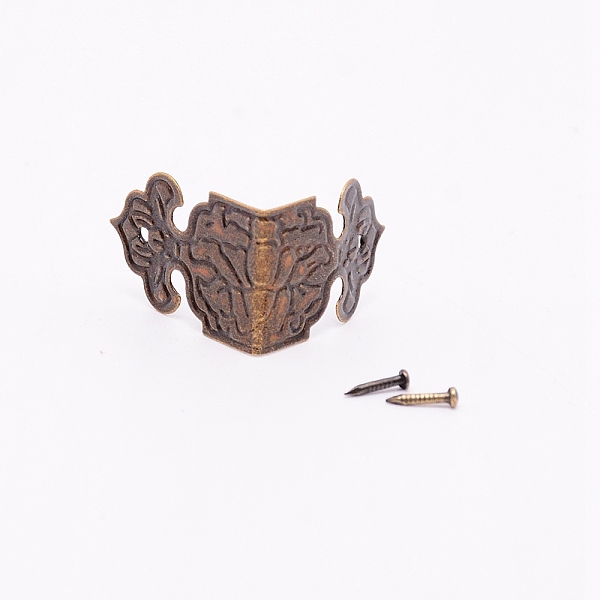 

PandaHall Iron Box Corner Protectors, with Screws, For Furniture Jewelry Box Decoration, Antique Bronze, 24.7x25.5x0.5mm, Hole: 1.6mm Iron
