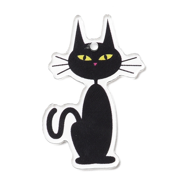 

PandaHall Acrylic Pendants, Cat Shape, 44.5x28x1.9mm, Hole: 2mm Acrylic Cat Shape Black