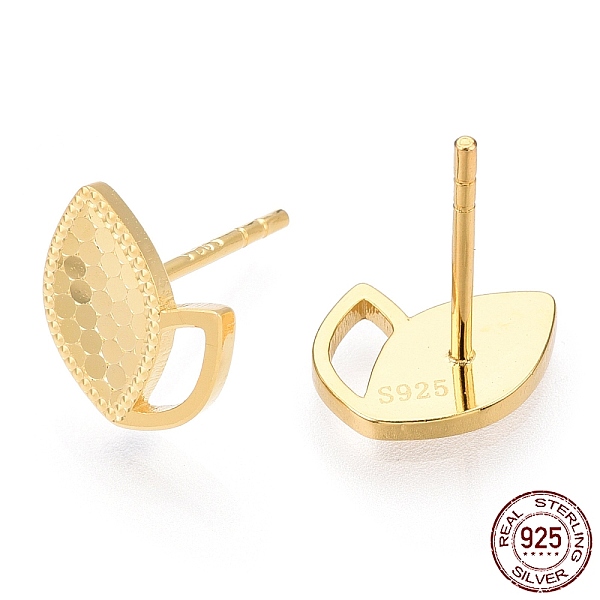 

PandaHall 925 Sterling Silver Stud Earrings, Leaf, Nickel Free, with S925 Stamp, Real 18K Gold Plated, 10x8.5mm, Pin: 0.9mm Sterling Silver...