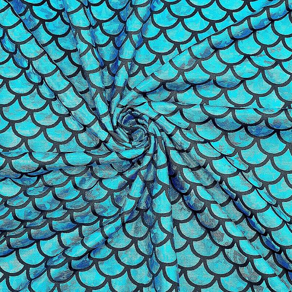 Sparkly Hologram Spandex Mermaid Printed Fish Scale Fabric