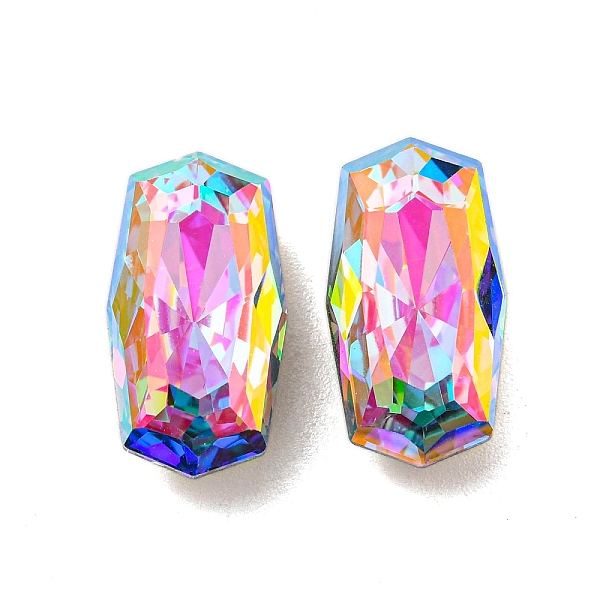 

PandaHall Glass Rhinestone Cabochons, Point Back & Back Plated, Faceted, Rectangle, Aquamarine AB, 18x9.6x6.5mm Glass Rhinestone Rectangle..., Cyan