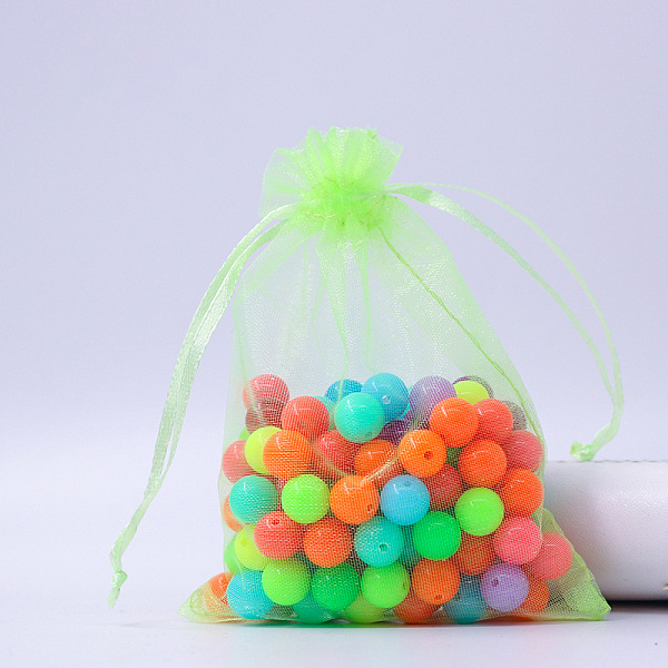 

PandaHall Rectangle Organza Drawstring Bags, Pale Green, 10x8cm Organza Rectangle
