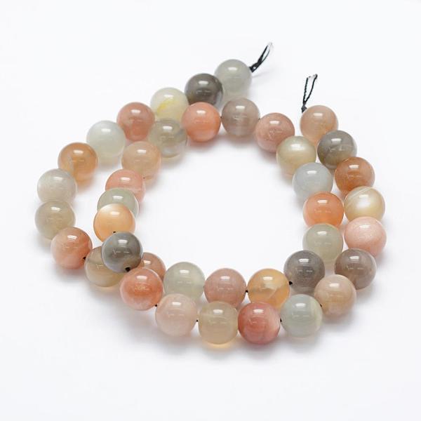 

PandaHall Natural Multi-Moonstone Beads Strands, Round, 10~11mm, Hole: 1mm, about 38pcs/strand, 15.1 inch(38.5cm) Multi-Moonstone Round