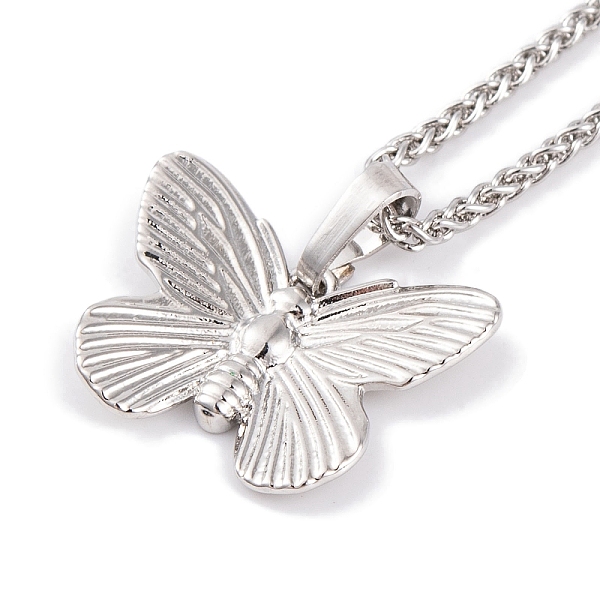 

PandaHall Butterfly Rack Plating Brass Pendant Necklaces, Wheat Chains Necklaces, Cadmium Free & Lead Free, Long-Lasting Plated, Platinum...