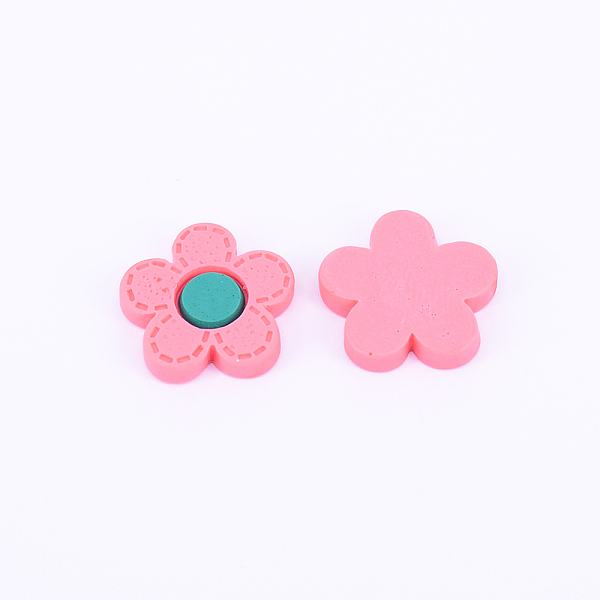 

PandaHall Resin Cabochons, DIY Accessories, Flower, Pale Violet Red, 17x18x3mm Resin Flower Pink