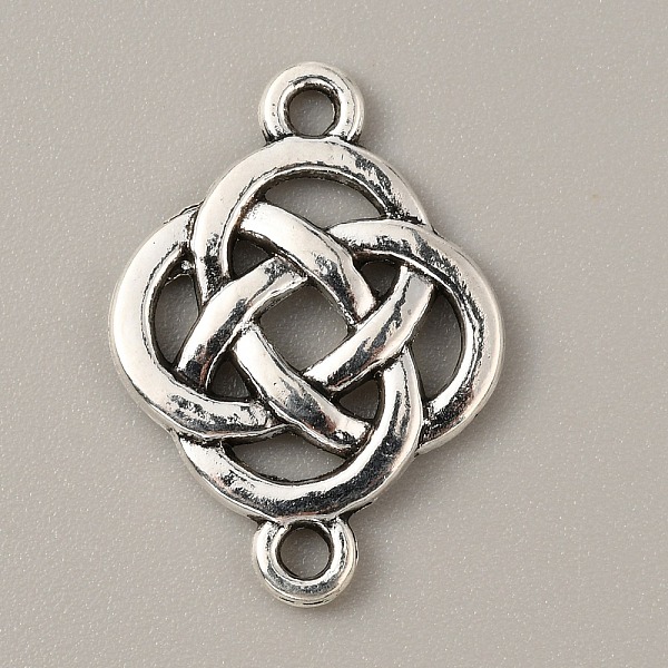 

PandaHall Tibetan Style Alloy Knot Connector Charms, , Flower Pattern, 25x18x2mm, Hole: 2mm Alloy Flower