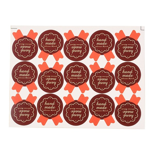 

PandaHall DIY Sealing Stickers, Label Paster Picture Stickers, for Gift Packaging, Word Handmade, Indian Red, 15.8x11.8x0.05cm, 15pcs/sheet...