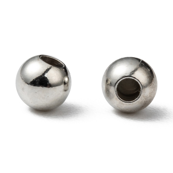 

PandaHall Round Brass Cord End Caps, Memory Wire End Caps, Half Drilled, Platinum, 4mm, Hole: 1.6mm Brass