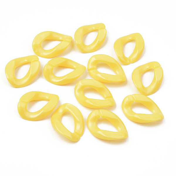 

PandaHall Opaque Acrylic Linking Rings, Quick Link Connectors, For Jewelry Curb Chains Making, Twist, Yellow, 23x16.5x4.5mm, Inner Diameter...