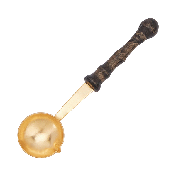 

PandaHall Brass Wax Sticks Melting Spoon, with Wood Handle, Golden, 97x25x17.5mm Brass Brown