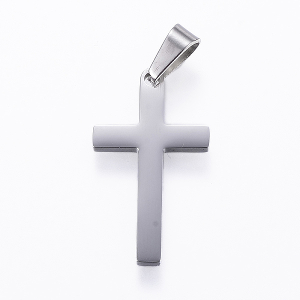 

PandaHall 304 Stainless Steel Pendants, Cross, Stainless Steel Color, 28x15.5x1.9mm, Hole: 8x3.5mm 304 Stainless Steel Cross