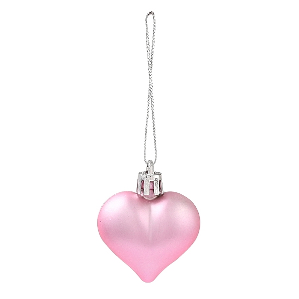 

PandaHall Valentine's Day Electroplate Plastic Heart Pendants Decorations, Nylon Rope Christmas Tree Hanging Ornaments, Pink, 150mm...