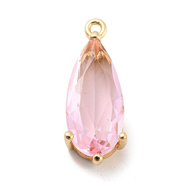 

PandaHall Brass Pave Cubic Zirconia Pendants, Teardrop, Real 14K Gold Plated, Pink, 19.5x7.5x5.5mm, Hole: 1.2mm Brass+Cubic Zirconia...