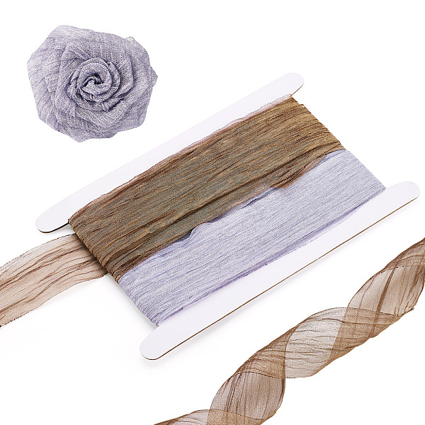 10 Yards 2 Colors Polyester Wrinkle Ribbon