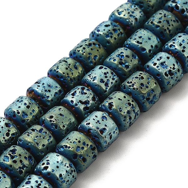

PandaHall Electroplated Natural Lava Rock Beads Strands, Rondelle, Green Plated, 6x7mm, Hole: 1mm, about 67~68pcs/strand, 15.35~15.75 inch...