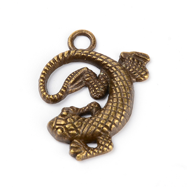 

PandaHall Zinc Alloy Pendants, Gecko, Antique Bronze, 31x24x4mm, Hole: 3.5mm Alloy Other Animal