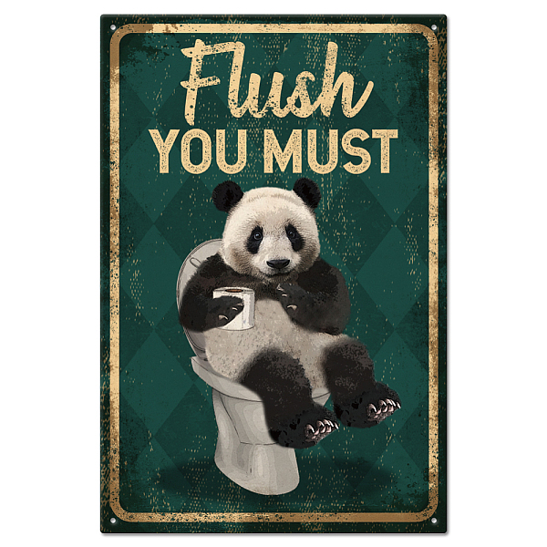 

PandaHall Vintage Metal Tin Sign, Iron Wall Decor for Bars, Restaurants, Cafe Pubs, Rectangle, Panda, 300x200x0.5mm Iron Panda