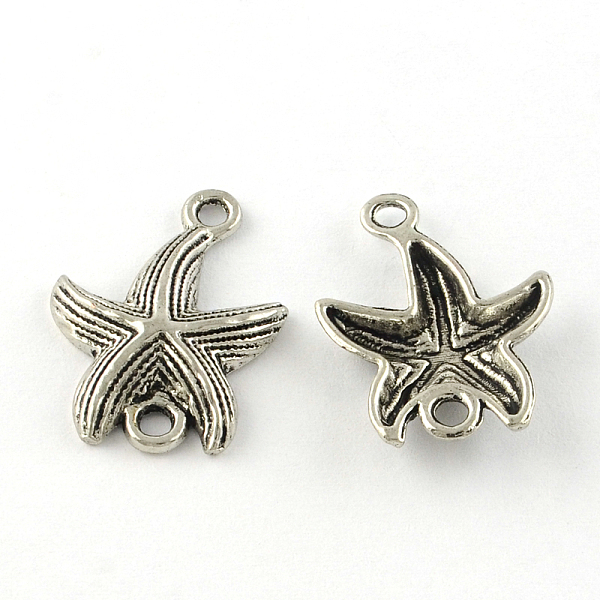 

PandaHall Tibetan Style Alloy Starfish Links connectors, Cadmium Free & Nickel Free & Lead Free, Antique Silver, 23x17x3.5mm, Hole: 2mm...