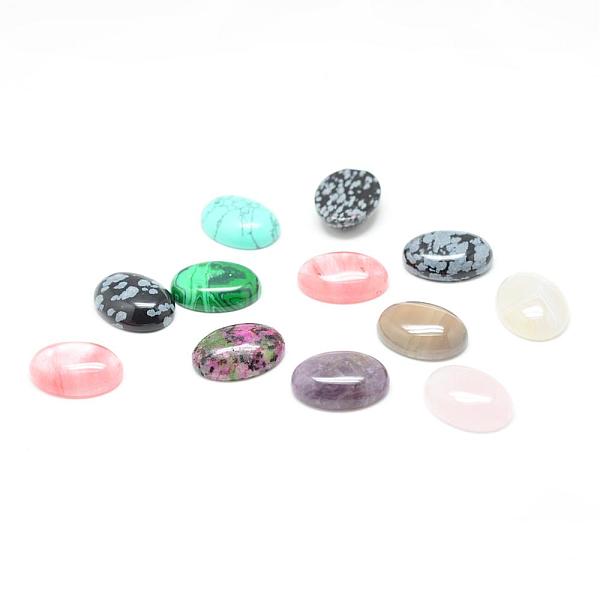 

PandaHall Natural & Synthetic Gemstone Cabochons, Mixed Style, Oval, Mixed Color, 10x8x4mm Mixed Stone Oval